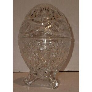 Vintage Alexandra 24% Lead Crystal Egg Footed Stunning Condition!